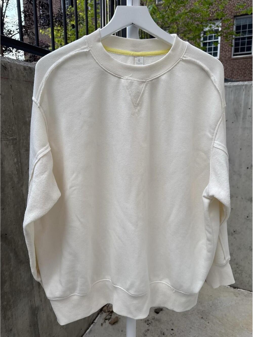 Balance Collection White Crew Neck Sweatshirt Womens Sz Large